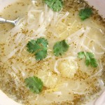 Noodle soup with Cilantro Pesto and Lemon