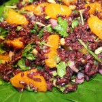 Black Rice salad with mandarin oranges and cilantro