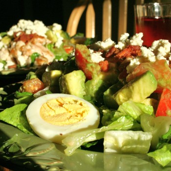 Grilled Chicken cobb salad with bacon and blue cheese