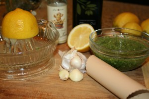 Ingredients for cilantro Pesto