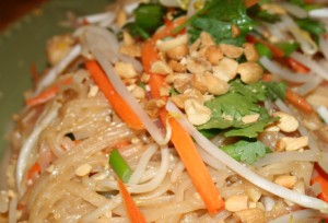 Pad Thai with Prawns (prawns not shown in photo)