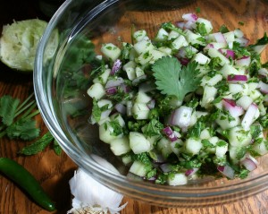 Cucumber and cilantro relish