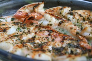 Broiled shrimp scampi